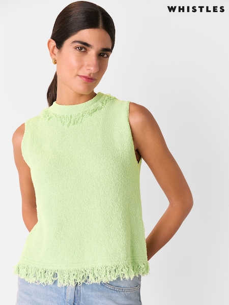 Whistles Green Fringe Detail Knitted Tank (W26152) | £109