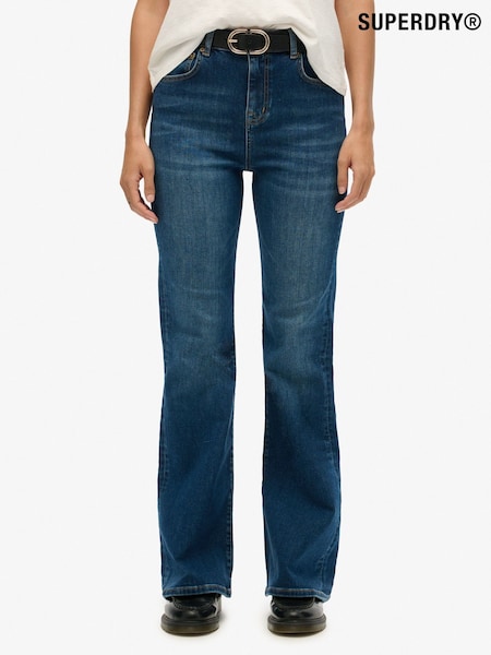 Superdry Blue High Rise Flare Jeans (W26245) | £55