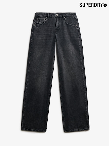 Superdry Black Mid Rise Wide Leg Jeans (W26257) | £55