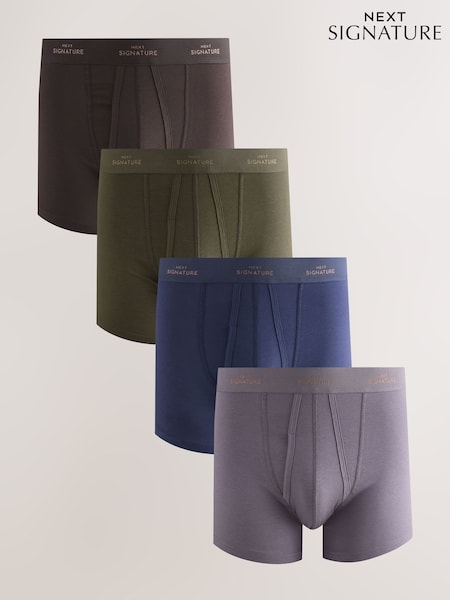 Purple/Green/Blue 4 pack Signature A-Fronts Boxers (W26310) | £26