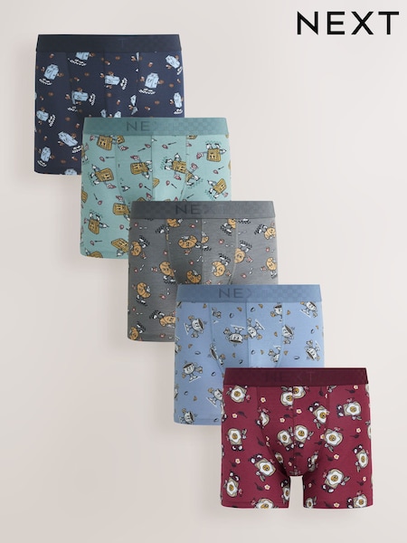 Breakfast Character 5 Pack Trunk Boxers (W26322) | £29