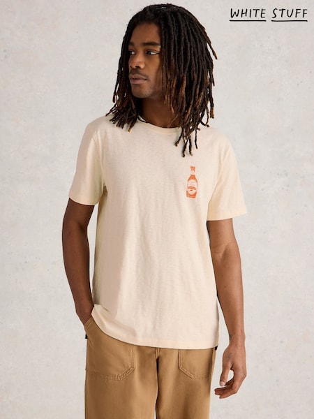 White Stuff Natural Chilli Pepper Graphic 100% Cotton T-Shirt (W26339) | £28