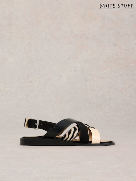 White Stuff Black Holly Mini Wedge Sandals (W26362) | £55