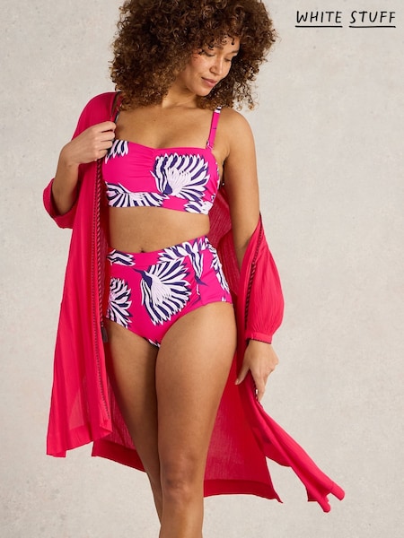 White Stuff Pink Suki High Waist Bikini Bottoms (W26363) | £30