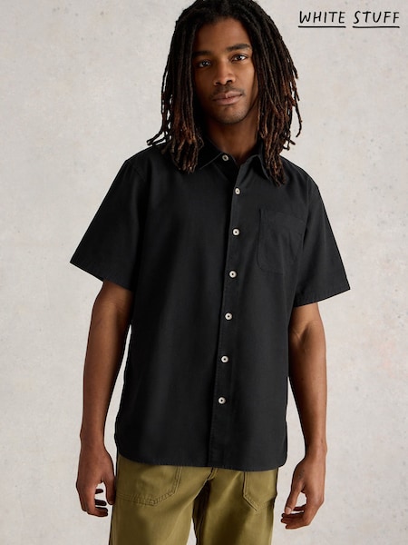 White Stuff Black Ely Linen Cotton Shirt (W26369) | £45