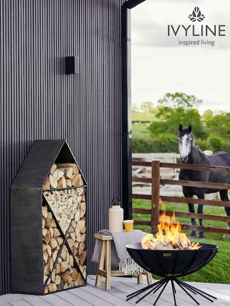Ivyline Zinc House Sculptural Garden Log Storage (W26404) | £400