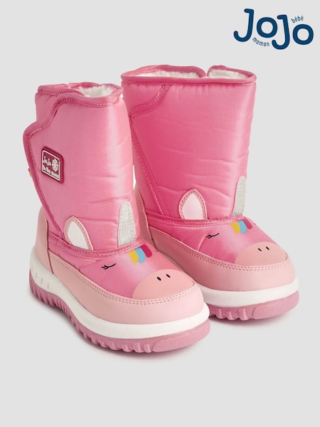 JoJo Maman Bébé Pink Unicorn Snow Boots (W26485) | £29.50 - £32.50