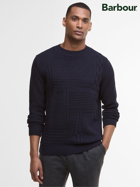 Barbour® Blue Casey Cable Crew Neck Sweater (W26590) | £119