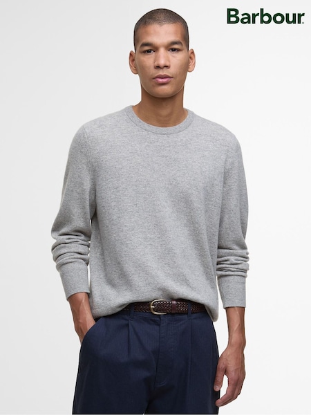 Barbour® Grey Waterbury Crew Neck Sweater (W26609) | £109