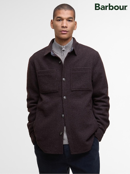 Barbour® Brown Marlow Tailored Wool Blend Overshirt (W26610) | £139