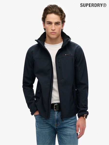 Superdry Blue Hooded Soft Shell Trekker Jacket (W26634) | £85