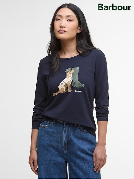 Barbour® Blue Hedley Long Sleeve T-Shirt (W26671) | £40