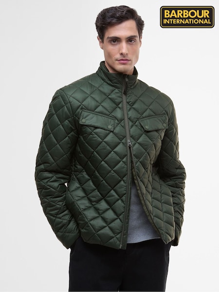 Barbour® International Green Ariel Box Quilted Jacket (W26697) | £199