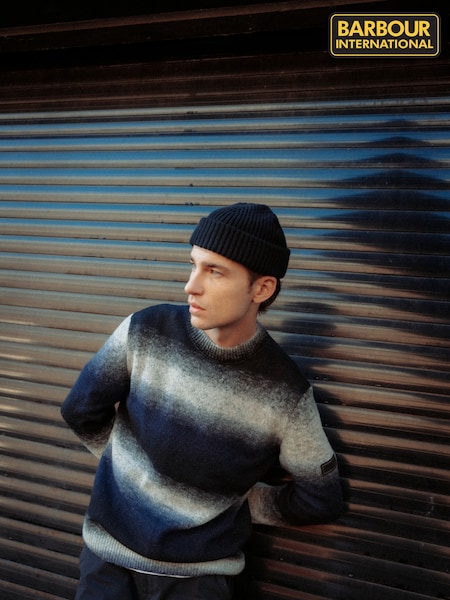 Barbour® International Black Vector Colourblock Crew Neck Jumper (W26709) | £119