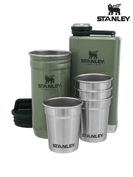 Stanley Hammertone Green Pre-Party Shot Glass + Flask Set (W26738) | £49