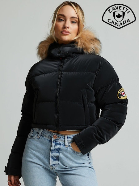 Zavetti Canada Womens Bellucci 2.0 Crop Puffer Black Jacket (W26818) | £110