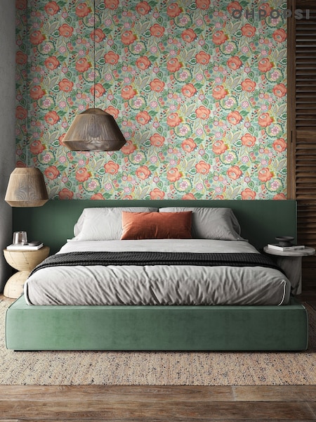 Ohpopsi Mint Peach Emily Rose Wallpaper (W26873) | £77