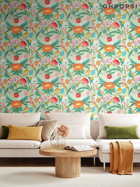 Ohpopsi Seafoam Mix Clementine Wallpaper (W26902) | £83