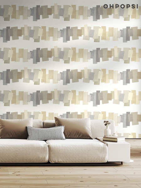 Ohpopsi Stone Offset Blocks Wallpaper (W26903) | £83
