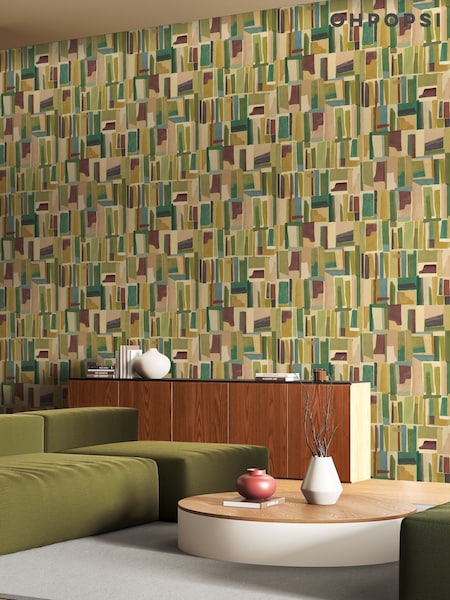 Ohpopsi Tawny Abstract Cubes Wallpaper (W26905) | £83