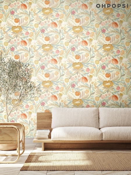 Ohpopsi Chalk Parchment Clementine Wallpaper (W26906) | £83