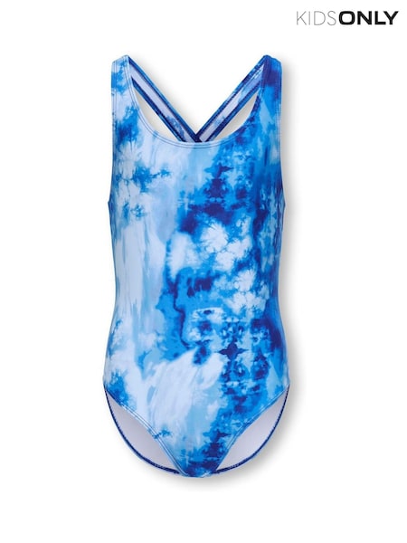 ONLY KIDS Blue Tie Dye Printed Swimsuit (W26949) | £22