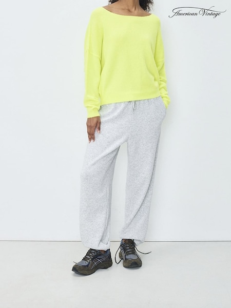 American Vintage Yellow Damsville Long Sleeve Boat Neck Jumper (W27013) | £110