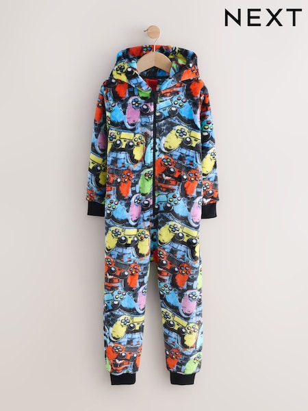 Blue/Green/Red/Yellow Gamer Fleece All-In-One (4-16yrs) (W27040) | £24 - £36