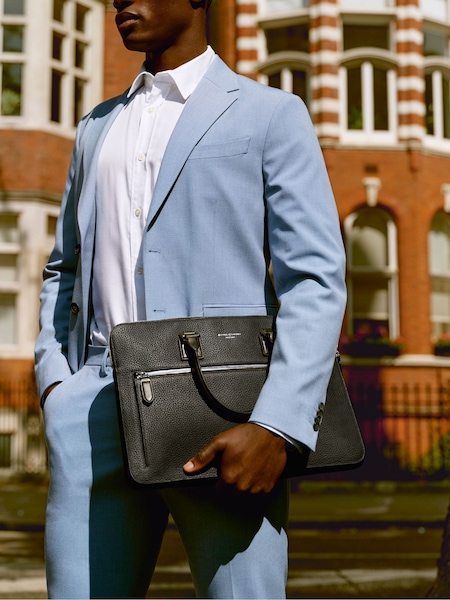 Aspinal of London Black Connaught Folio Pebble leather Bag (W27350) | £495
