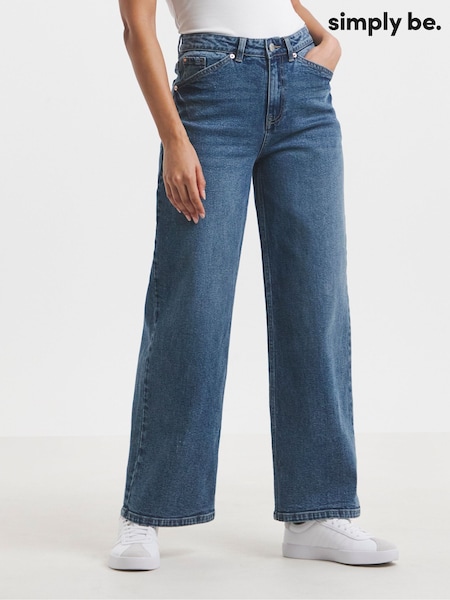 Simply Be Blue 99/1 Wide Jeans (W27409) | £39