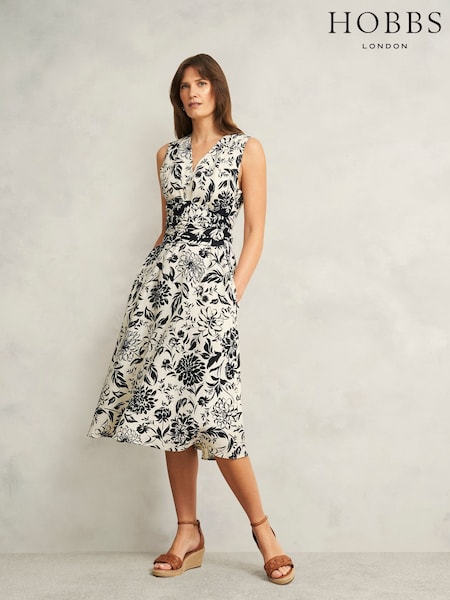 Hobbs White Petite Teagan Dress (W27454) | £149