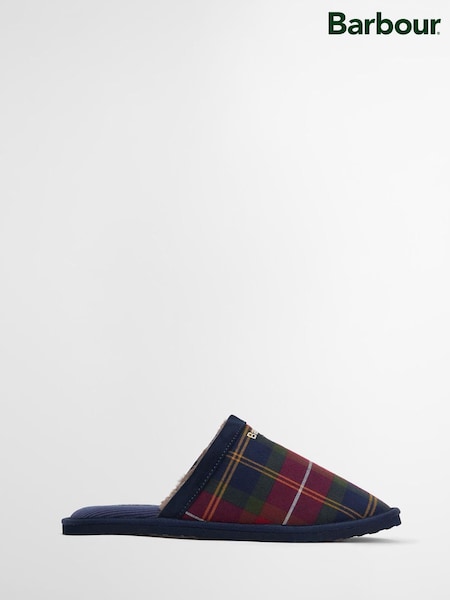 Barbour® Red Tartan Everitt Slippers (W27522) | £45