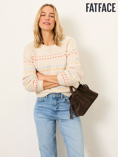 FatFace Isla Ivory Pattern Jumper (W27599) | £56