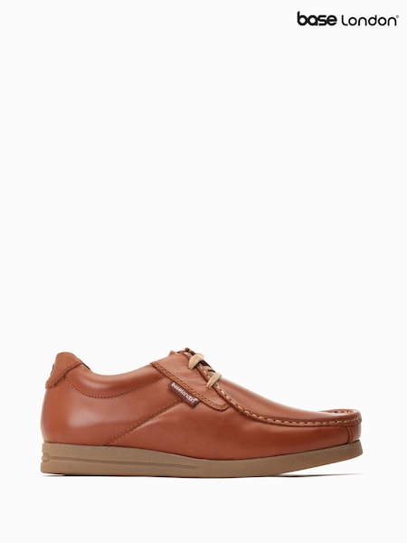Base London Natural Event Waxy Tan Lace-Up Wallabee Shoes (W27645) | £65