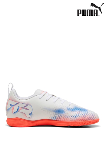 Puma White/Blue/Red Kids Future 8 Play Astro Turf Football Boots (W27677) | £35