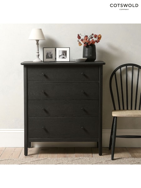 Cotswold Company Black Oak Berkeley 4 Drawer Chest (W27741) | £628