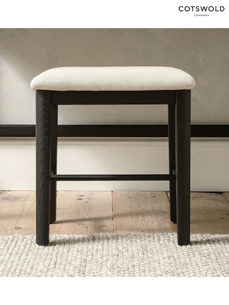 Cotswold Company Black Oak Berkeley Dressing Table Stool (W27745) | £134