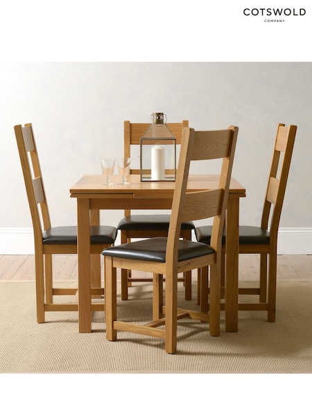 Cotswold Company Rustic Oak Oakland Square Extending Dining Table (W27748) | £514