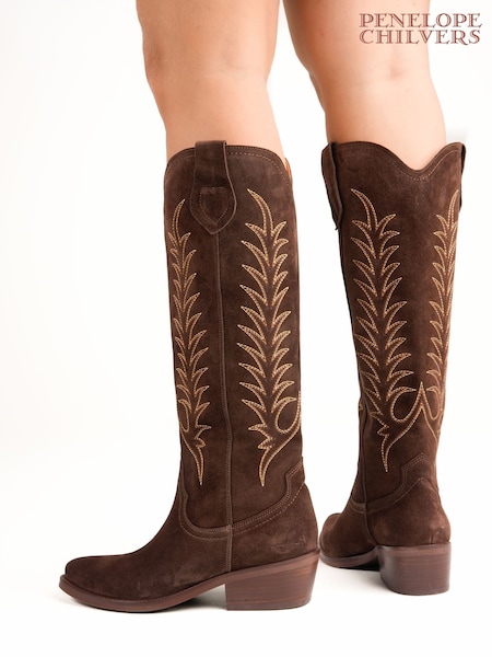Penelope Chilvers Metallic Blanca Embroidered Boots (W27785) | £369