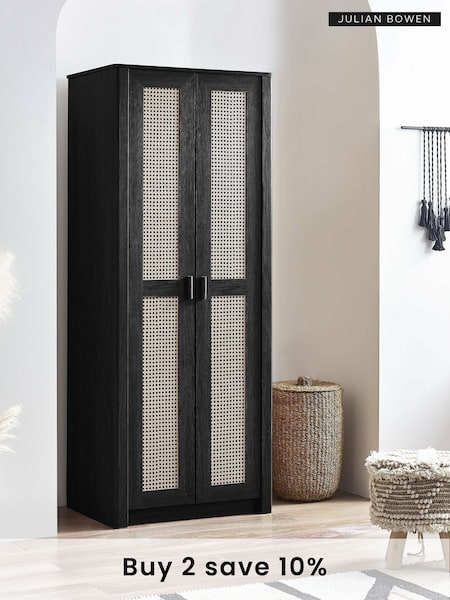 Julian Bowen Black Sydney 2 Door Wardrobe (W27800) | £270