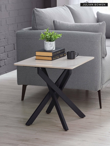 Julian Bowen White Black Bradley Lamp Table (W27803) | £115
