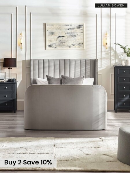Julian Bowen Light Grey Clara Ottoman TV Bed (W27805) | £1,000 - £1,030