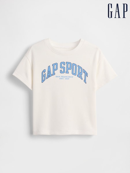 Gap White Logo Terry Crew Neck T-Shirt (6mths-5yrs) (W27840) | £15