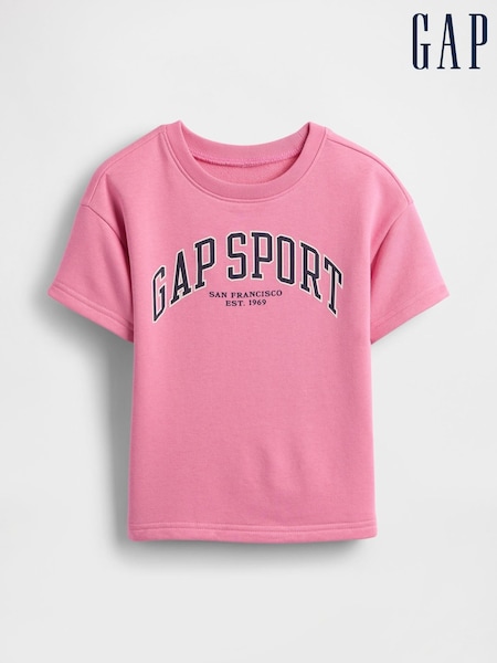 Gap Pink Logo Terry Crew Neck T-Shirt (6mths-5yrs) (W27851) | £15