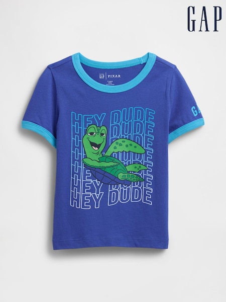 Gap Blue Crush Disney Relaxed Graphic Short Sleeve T-Shirt (6mths-5yrs) (W27852) | £14