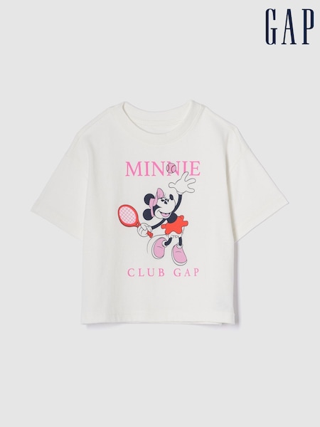 Gap White Minnie Mouse Disney Graphic Short Sleeve T-Shirt (6mths-5yrs) (W27942) | £18