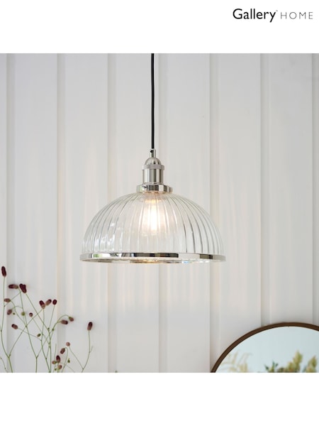 Gallery Home Silver Hansen Pendant Lamp (W27962) | £120