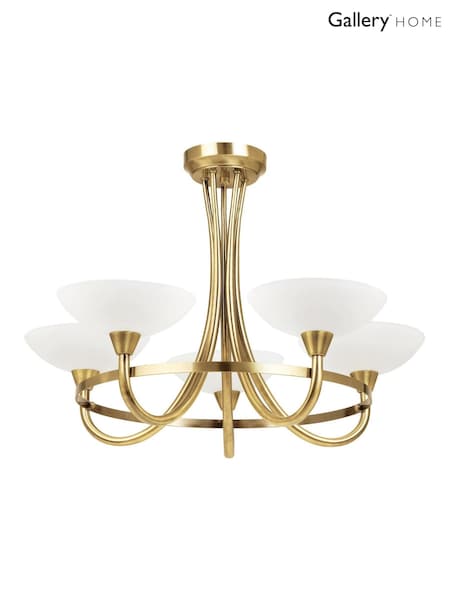 Gallery Home Antique Brass Carlton 5 Ceiling Lamp (W27996) | £160