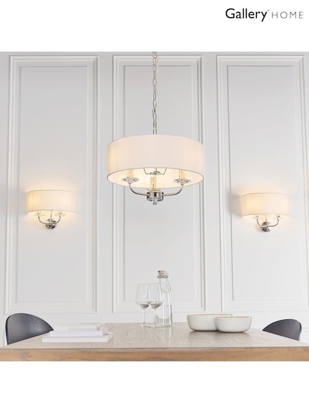 Gallery Home Silver Nixon Wall Light Bright Nickel (W28000) | £80