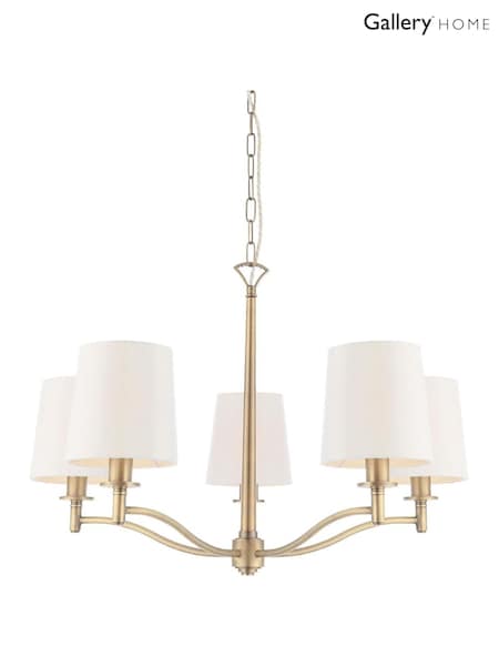 Gallery Home Brass Large Ortana 5 Pendant Light (W28001) | £290